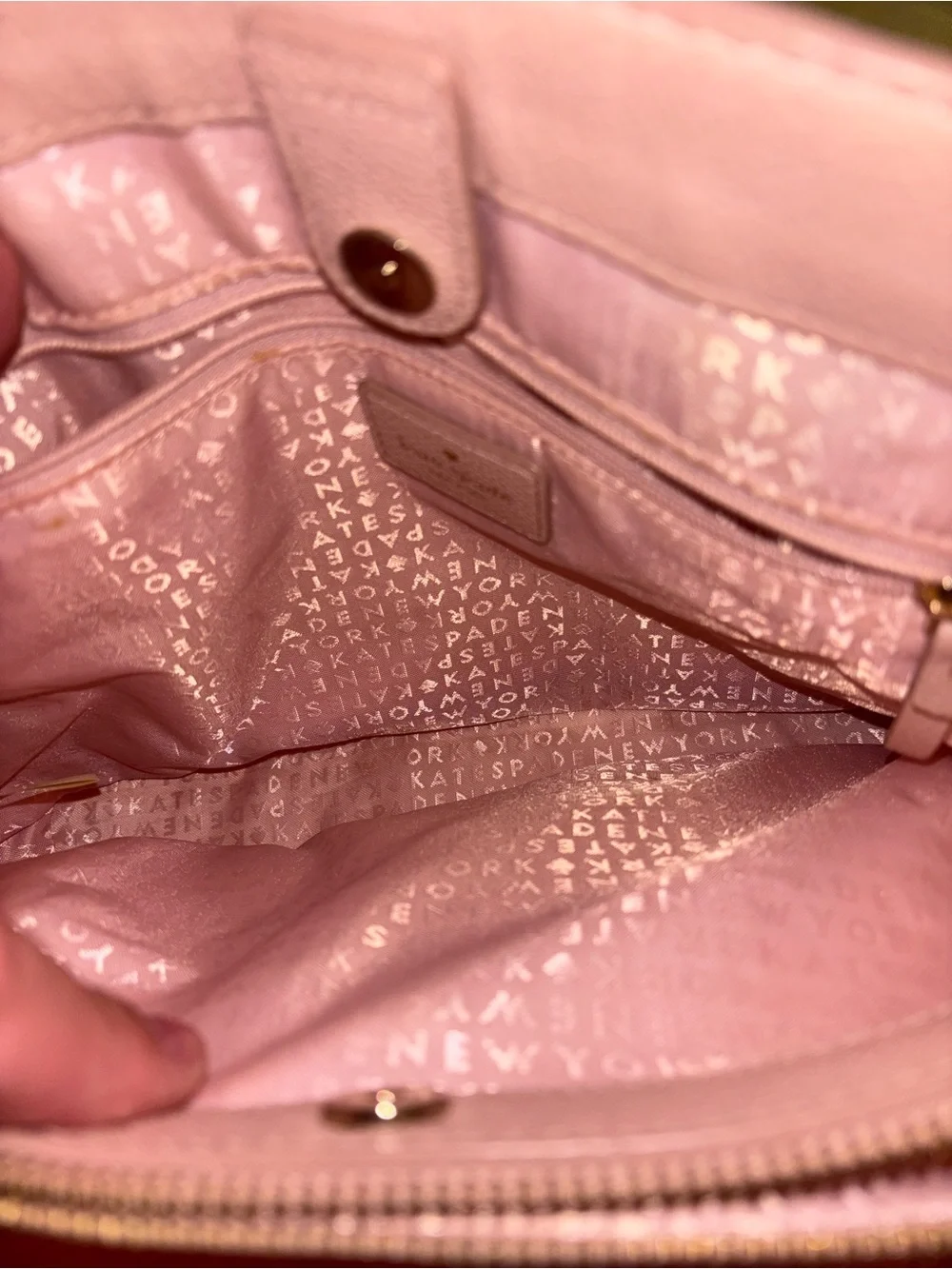 kate spade Blush Pink Pebbled Leather Tote with Gold Hardware